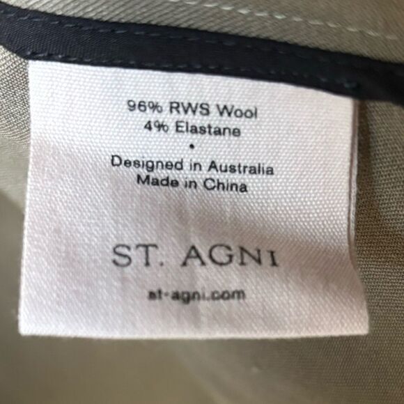 St. Agni Wool Kelp Green Blazer Layered  Cropped Size L - Picture 6 of 6